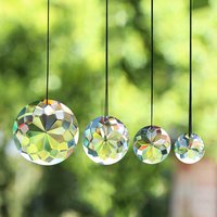 Bauhinia Crystal Suncatcher Hanging Mandala Faceted Prisms Ornament Rainbow Maker Chandelier Crystal Pendant Window Garden Decor