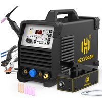 HZXVOGEN HVT250P AC/DC TIG Aluminium-Schweißgerät mit 5-Pin-Fußpedal 220V 200A 6-in-1 Stick/MMA/ARC Argon Präzises digitales HF-Puls-TIG-Schweißgerät 2T/4T IGBT-Inverter-Schweißgerät für Edelstahl,