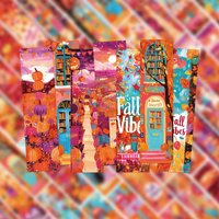 30PCS Autumn Scenery High Beauty Bookmarks Ins Style Niche Novels Calligraphy and Painting Books Page Label Cards