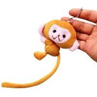 Trendy Long-tailed Monkey Key Chain Cartoon Cute Monkey Keychain Plush Toy Doll Bag Accessories Gift for Children