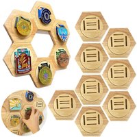 Présentoir de médailles en bois, conception cellulaire hexagonale, boîte de rangement de récompenses sportives, décoration murale créative, décoration de la maison