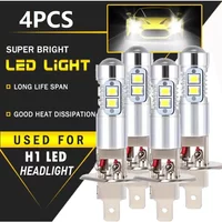 4/2Pcs H1 Super White LED Headlight Bulbs Kit High Low Beam Fog Lamp 8000K 18000LM