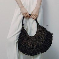 Fashionable Bohemian Style Vintage Fringes. Handmade Woven Handbag. Lightweight, Versatile, Large-capacity Crossbody Tote Bag.