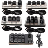 1Pc Red Switch Mechanical Macro Keyboard Plug and Play Ergonomic Customized Knobs USB Mini Keypad for Desktop PC