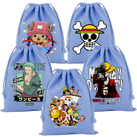 One Piece Drawstring Pouch Kids Anime Cartoon Luffy Storage Bags Boy Girl Organize Pocket Handbag Party Candy Bag Birthday Gift
