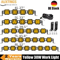 27'' 33'' 40'' 46'' 52'' 30W Yellow LED Work Light Spot Flood Combo Beam 3530K Off-Road Car Driving Lamp for ATV UTV Motorcycle