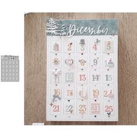 Christmas Advent Calendar - December Metal Cutting Dies for DIY Scrapbooking, Card Making, Stencil Embossing Craft Decorations