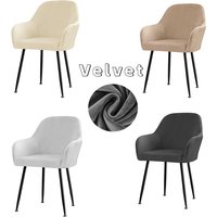 Soft Velvet Dining Chair Cover Stretch Spandex High Armchair Covers Elastic Chair Slipcover for Office Hotel Wedding Living Room