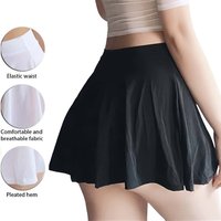 2026New Low Waist A-Line Short Pleated Skirt Sexy Transparent Black White Red silk Mini Skirts for Woman Club Wear Spring Summer