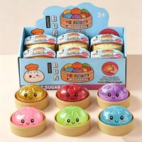 Hot In Stock 6pcs Colorful Smiling Face Simulated Steamer Big Steamed Bun Fun To Pinch Cute Slow Rebound Toy Creative Funny Gift