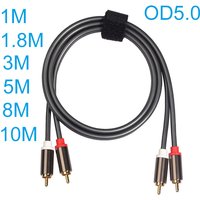 1m/1.8m/3m/5m/10m/3 feet RCA Audio Cable 2 RCA to 2 RCA 24K Gold Plated Oxygen Free Shielded Male To Male Stereo Audio Cable