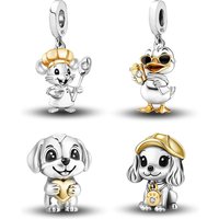 925 Sterling Silver Puppy Sunglasses Duck Cooking Mouse Bead Diy Bracelet Bangle Making Gift Of High Quality Fine Jewelry
