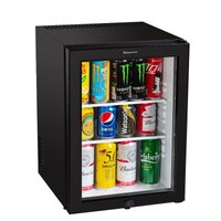 220V 40L Hotel Room Small Refrigerator Mini Transparent Freestanding Display Freezer Mute Mini Fridge