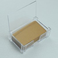Transparent Acrylic Desktop Business Card Holder with Flip Lid Clear Desk Shelf Box Storage Display Stand Office Supplies