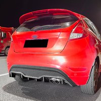 Carbon Fiber Look/Gloss Black Rear Bumper Diffuser Lip Splitter Spoiler For Ford Fiesta MK6 MK7(UK) ST Line 2008-2017 B-Max B232