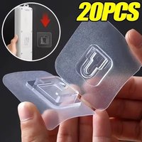 10-Pack Transparent Suction Hooks, Strong Adhesive for Kitchen & Bathroom Storage, Easy No-Drill Install