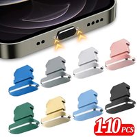 2-10pcs Metal Anti Dust Plug 8pin Charging Port Dustproof Cover Stopper For iPhone 14 13 12 Pro Max AirPods iPad Alloy Dustplugs