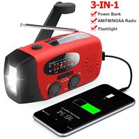 Multifunctional AM/FM/NOAA Portable Weather Radio Emergency Hand Crank Radio Power Bank Solar Charging with LED Flashlight