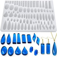 Stud Earrings Silicone Mold 41 Paired Shapes Rectangle Teardrop Dangle UV Resin Mold Gemstone Pendant mold Jewelry Casting Mold