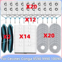 Fit For Cecotec Conga 9590 9990 10090 AI Spin Revolution Ultra Power Home Parts Main Roller Side Brush Mop Cloth Filter Dust Bag