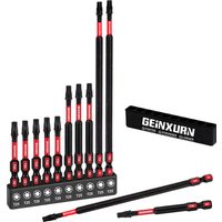 Geinxurn T25 Torx Screwdriver Bit Set,Impact Tough Magnetic S2 Alloy Steel Star Bit with Storage Organizer