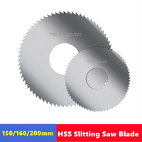 Slitting Saw Blade 150 160 200mm Diameter W6542 HSS Steel Circular Saw Blade for CNC Slot Machining Milling Cutting Disc