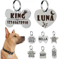 Personalized Dog Nameplate Cat Name ID Tags Customized Pet Nametag Free Engraving Tag Stainless Steel Anti-lost Puppy Identifier