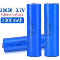2000mAh 18650 3.7V Lithium Battery Li Ion Rechargeable Cell + Icr18650 Batteie USB Charger for Small Fans Flashlights LED Lights