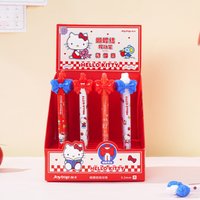 Genuine Sanrio Hello Kitty Bow Decor Gel Pen 0.5mm Black Ink Smooth Writing Press Action Student Stationery Supplies