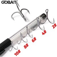 GOBAIT 20PCS Treble Hooks 2#-10# Fishhook Barbed Sharp High Carbon Steel Angle Nickel Antirust Tool Pesca Tackle Fishing Hook