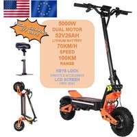 TOURSOR X5 EU USA Foldable 6000W Dual Motor Electric Scooter 11" Off-road Tyres 52V/60V Max Speed 70KM/H Range 100KM E Scooter