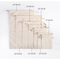 5pcs Cotton Drawstring Storage Bags Christms Wedding Gift DIY Plain Pouch Reusable Home Organize Dustbag 8x10 10x12 10x15 20X25