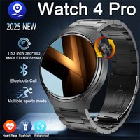 2025 New Watch 4 Pro Series Smart Watch Men AMOLED Screen Health Monitoring Bluetooth Call Business Smartwatch Man Android iOS