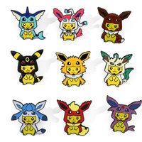 9 Pcs Creative Cartoon Brooch Cute Pikachu Enamel Pin Metal Badge Jewelry Clothing Backpack Accessories Gift for Friends