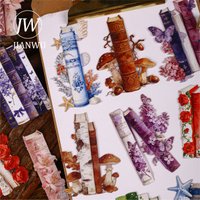 JIANWU Light Reading Spine Series Vintage Butterfly Flower Book Landscape Material Collage Sticker Creative Journal Stationery