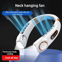 Hanging Neck Fan Portable Bladeless Neck Fan USB Rechargeable Air Conditioner Digital Display Air Cooler Neck Ventilator New