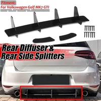 Black Car Rear Bumper Spoiler Diffuser Protector Rear Diffuser Lip & Rear Side Splitter For Volkswagen For VW For Golf MK7 GTI