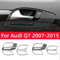 For Audi Q7 2007-2015 Car Accessories Carbon Fiber Interior Auto Door Handle Decorative Sticker Cover Trim Frame Protection
