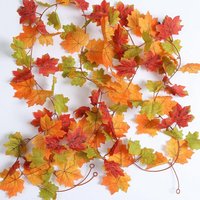 1Pcs Artificial Maple Leaf Vine 1M Autumn Plant Garland for Home Decor Garden Thanksgiving Day Decoration Outdoor Arch Accessory