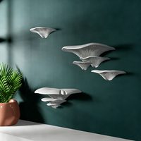 Three-Tier Mushroom Wall Shelf, Durable Plastic Wall-Mounted Display Rack, Room Organization and Storage, No Assembly Required