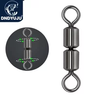 DNDYUJU 10~60pcs Double Joint Rolling Fishing Swivel Saltwater Fishing Swivels High Speed Eight-Character Ring Connector