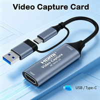 4K HDMI Video Capture Card 1080P HDMI to USB2.0 Type-C 2 in 1 Game Grabber Record Capture Device for Live Switch Xbox PS4/5