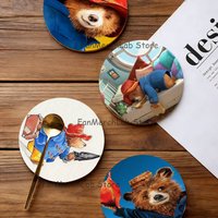 P-Paddington Bear Round Coaster Non-slip table mat Insulated Coasters Kitchen Dining Room Tabletop Decor