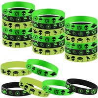 Alien Party Rubber Bracelets Outer Space Alien Themed Birthday Party Decorations Supplies Decor Gifts Goodie Bag Favors