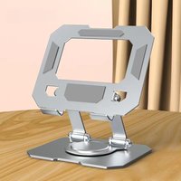 360° Rotatable Metal Foldable Ventilated Hollow Desktop Stand for Tablets & Smartphones