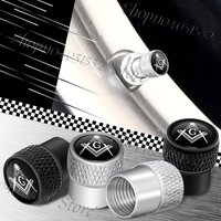For Universal Cars Accessories 4Pcs Masonic Freemason Emblem Car Wheel Tire Valve Caps Tyre Stem Covers Airdust Waterproof Decor