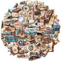 50/100PCS Retro Travel Landscape Stickers DIY Luggage Notes Water Cup Speaker Skateboard Waterproof PET Stickers