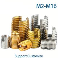 2-10 Stück M2 M2.5 M3 M4 M5 M6-M16 selbstschneidende Gewindeeinsätze, geschlitzte Gewindereparaturbuchsen, anpassbar