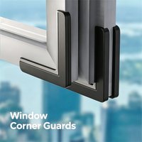 Window Corner Guards Anti-Collision Silicone Protectors for Glass Edges Tables Cabinets and Range Hoods Soft Right-Angle Design