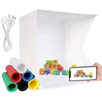 Mini Portable Folding Photobox Photography LED Light Room Photo Studio Lightbox Tent Box With 6 Colors Backdrops For DSLR Camera